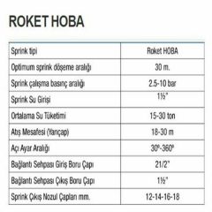 Roket Hoba Sulama Sprink 30 mt. 2