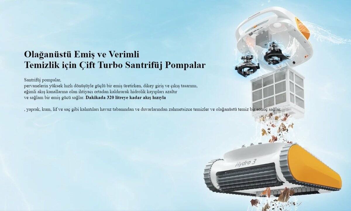 poolmate kablosuz pilli havuz robotu hydro3