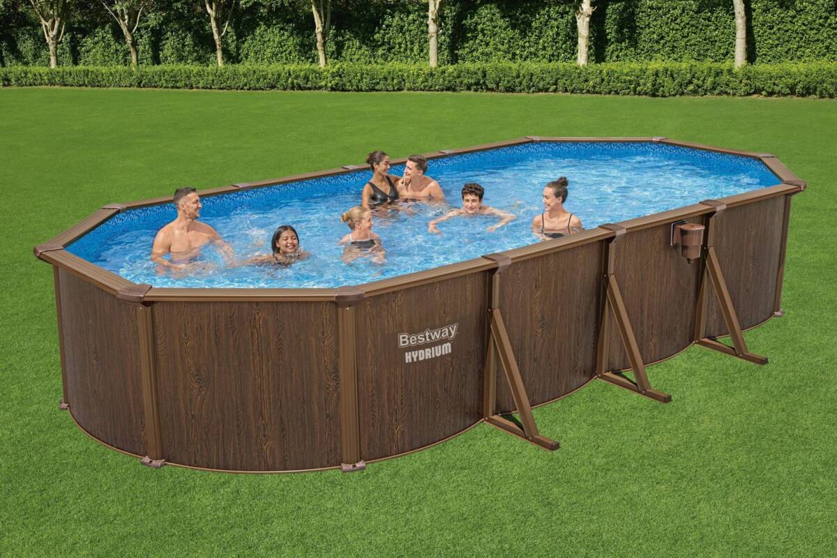 Bestway® 561CW Hydrium™ Çelik Duvarlı Oval Yerüstü Havuz Seti 7,32 m x 3,66 m x 1,32 m 1