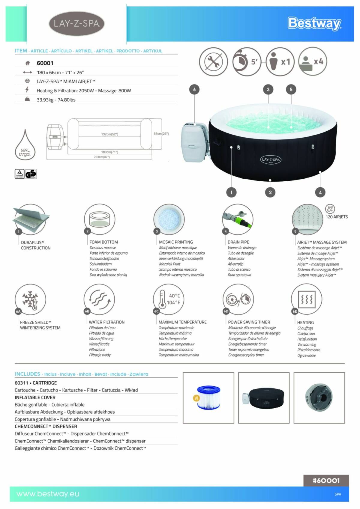 Lay-Z-Spa® Miami AirJet™ 3
