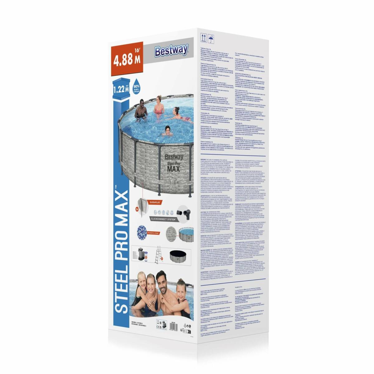 Bestway® 5619E Steel Pro MAX™ Prefabrik Yer Üstü Çember Havuz Seti 4,88 m x 1,22 m 3