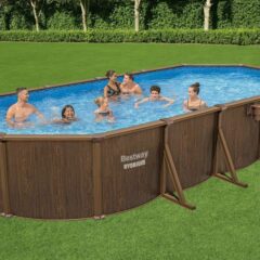 Bestway® 561CW Hydrium™ Çelik Duvarlı Oval Yerüstü Havuz Seti 7,32 m x 3,66 m x 1,32 m 1