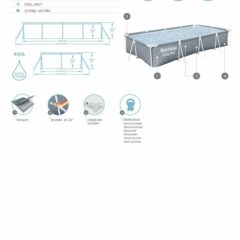 Bestway® 561FT Steel Pro® Dikdörtgen Prefabrik Yer Üstü Havuz 3,66 m x 2,01 m x 66 cm 3