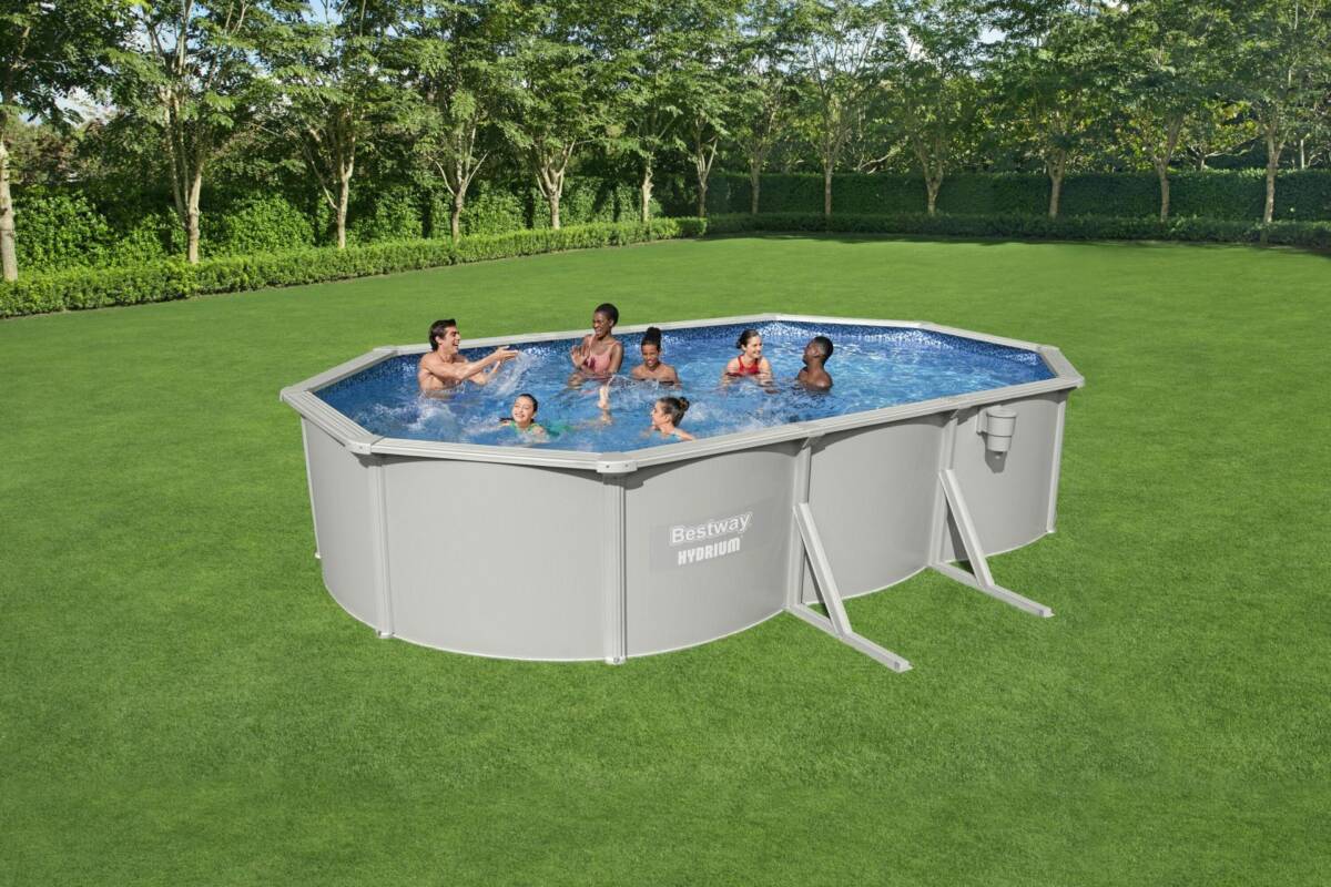 Bestway® 56369 Hydrium™ Çelik Duvarlı Prefabrik Yer Üstü Havuz Seti 6,10 m x 3,66 m x 1,22 m 1