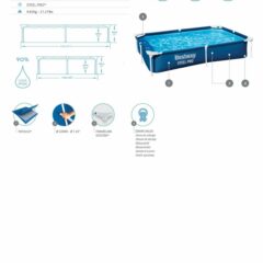 Bestway® 56401 Steel Pro™ Yer Üstü Prefabrik Dikdörtgen Havuz 2,21 m x 1,50 m x 43 cm 3