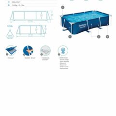 Bestway® 56403 Steel Pro® Dikdörtgen Yerüstü Prefabrik Havuz 2,59 m x 1,70 m x 61 cm 3