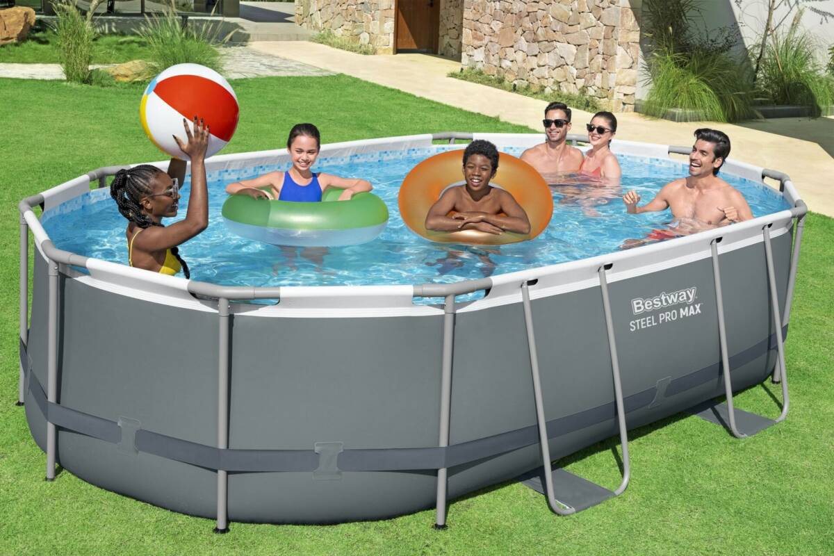 Bestway® 56448 Power Steel™ Prefabrik Yer Üstü Havuz Seti 4,88 m x 3,05 m x 1,07 m 1