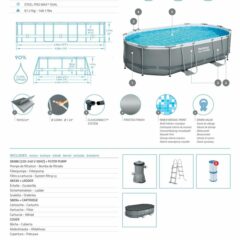 Bestway® 56448 Power Steel™ Prefabrik Yer Üstü Havuz Seti 4,88 m x 3,05 m x 1,07 m 3