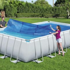 Bestway® 58228 Güneş Isıtmalı Dikdörtgen Havuz Örtüsü – 6,40 m x 7,32 m yerüstü havuzlar için