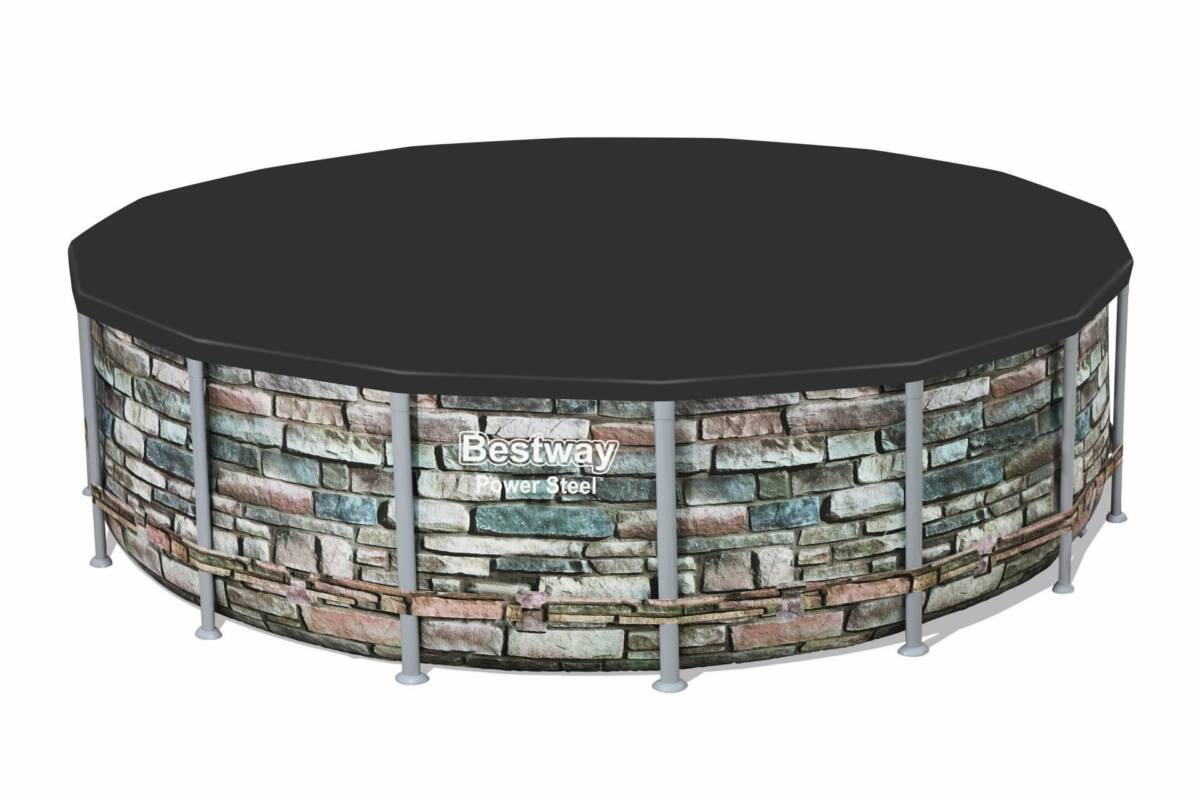 Bestway® 58249 Havuz Örtüsü – 4,57m ve 4,88 m çaplı yerüstü havuzlar için 3