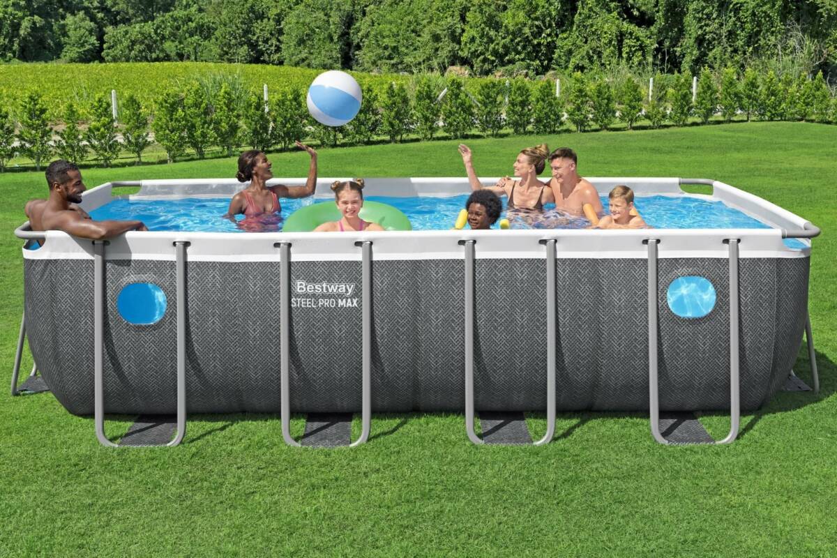 Bestway® Steel Pro MAX™ Splashview™ 561MB Dikdörtgen Yerüstü Havuz Seti 4,88 m x 2,44 m x 1,22 m 1
