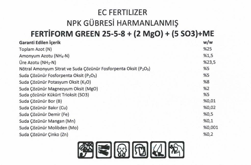 Fertiform Green 25-5-8 Çim Bakım Gübresi